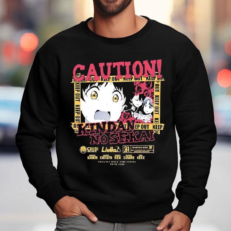 Caution Kindai No Sekai Keep Out Anime Shirt Caution Kindai No Sekai Keep Out Anime Shirt