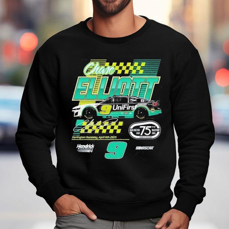 Chase Elliott #9 Unifirst Darlington Raceway 2025 Hendrick Motorsports Nascar Shirt Chase Elliott #9 Unifirst Darlington Raceway 2025 Hendrick Motorsports Nascar Shirt