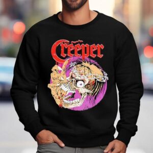 Creeper Distressed Skull-head Shirt 3 Creeper Distressed Skull Head Sweatshirt