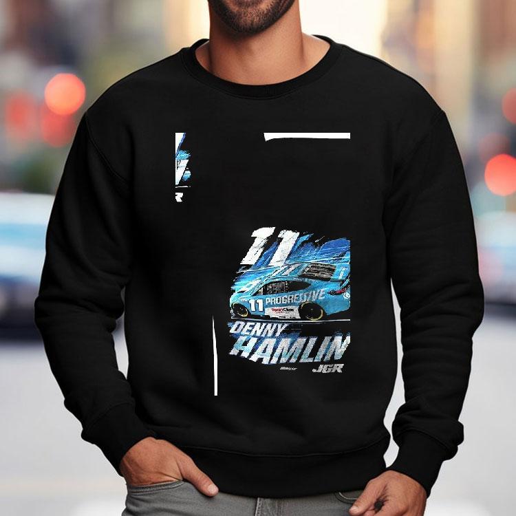 Denny Hamlin 11 Progressive Car Racing Shirt Denny Hamlin 11 Progressive Car Racing Shirt
