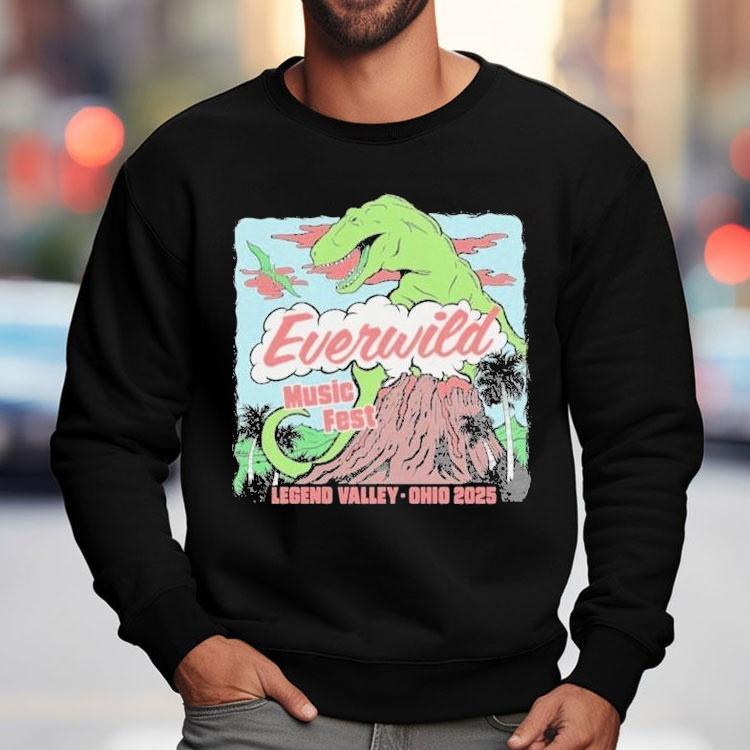 Everwild Music Fest Legend Valley Ohio 2025 Fight Or Flight Dinosaur Shirt Everwild Music Fest Legend Valley Ohio 2025 Fight Or Flight Dinosaur Shirt