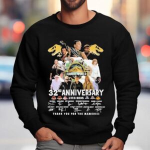 Jurassic World 32nd Anniversary 1993-2025 Thank You For The Memories Signatures Shirt 3 Jurassic World Nd Anniversary Thank You For The Memories Signatures Sweatshirt
