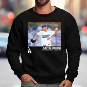 Los Angeles Dodgers Clayton Kershaw Black 3k Career Strikeouts Shirt 3 Los Angeles Dodgers Clayton Kershaw Black K Career Strikeouts Sweatshirt
