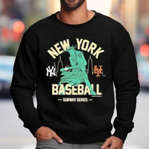 New York Yankees Vs New York Mets Subway Series Swinging Liberty Sweatshirt