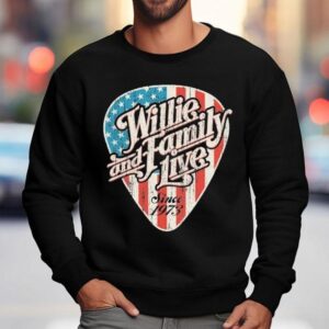 Willie Nelson Willie And Family Live Since Guitar Pick Logo Sweatshirt