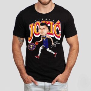 Nikola Jokic Denver Nuggets Basketball Cartoon Signature Shirt Nikola Jokic Denver Nuggets Basketball Cartoon Signature Shirt