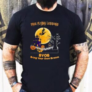 Free Flying Lessons Byob Bring Your Own Broom Halloween Shirt