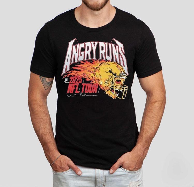 Angry Runs 2025 Nfl Tour Helmet Skull Flames Shirt Angry Runs 2025 Nfl Tour Helmet Skull Flames Shirt
