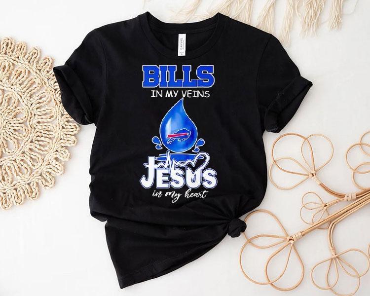 Buffalo Bills My Veins Jesus In My Heart Shirt Buffalo Bills My Veins Jesus In My Heart Shirt