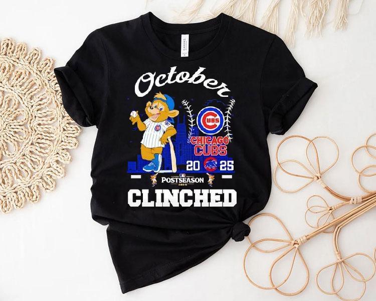 Chicago Cubs October Clinched Post Season 2025 Shirt Chicago Cubs October Clinched Post Season 2025 Shirt