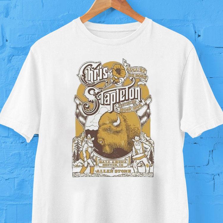 Chris Stapleton Aug 22 2025 Ball Arena In Denver Co Buffalo Bison Shirt Chris Stapleton Aug 22 2025 Ball Arena In Denver Co Buffalo Bison Shirt