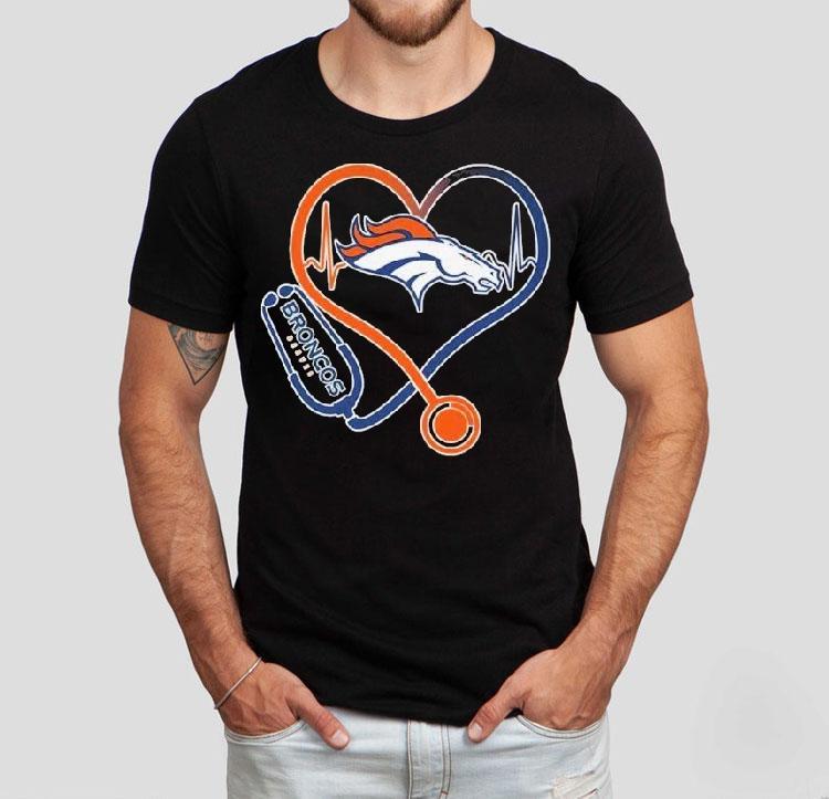 Denver Broncos Nurse Heartbeat Stethoscope Shirt Denver Broncos Nurse Heartbeat Stethoscope Shirt