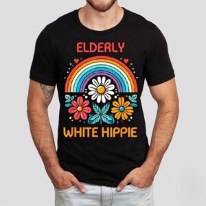 Elderly White Hippie Rainbow Shirt Elderly White Hippie Rainbow Shirt