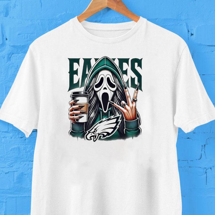 Ghostface Drinking Coffee Philadelphia Eagles Shirt Ghostface Drinking Coffee Philadelphia Eagles Shirt