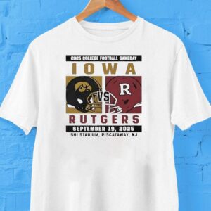 Iowa Hawkeyes Vs Rutgers Scarlet Knights Football College Football Gameday 2025 Shirt Iowa Hawkeyes Vs Rutgers Scarlet Knights Football College Football Gameday 2025 Shirt