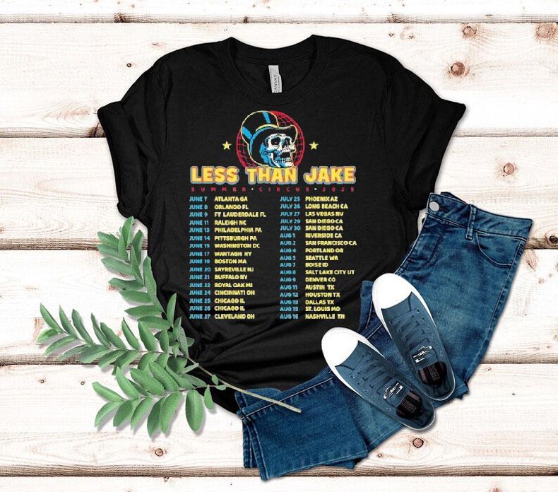 Less Than Jake Summer Circus 2025 Tour Dates Skull Globe Shirt Less Than Jake Summer Circus 2025 Tour Dates Skull Globe Shirt