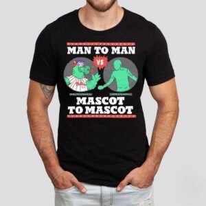 Man To Man Phillie Phanatic Vs Green Man Mascot To Mascot Shirt