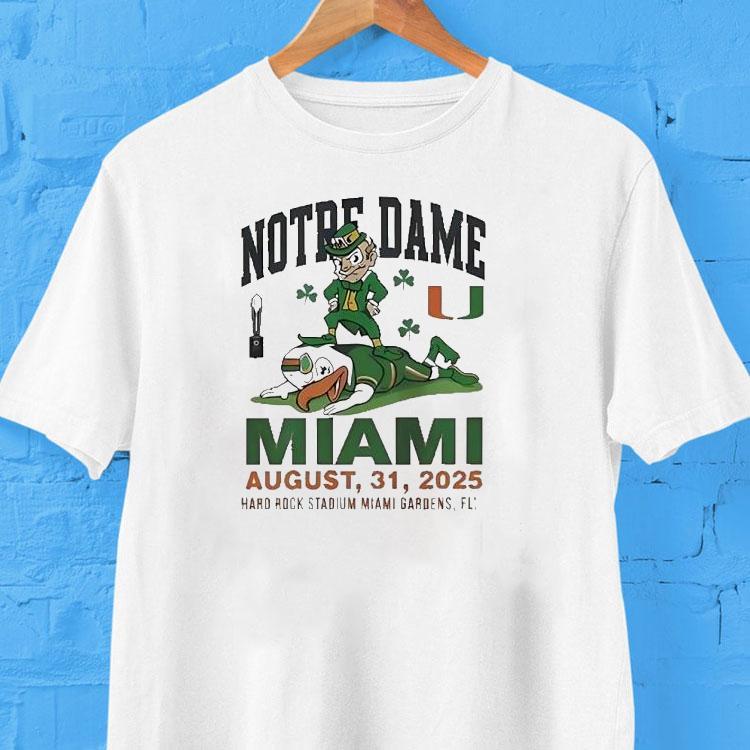 Notre Dame Vs Miami Hurricanes Hard Rock Stadium Miami Gardens Fl 2025 Shirt Notre Dame Vs Miami Hurricanes Hard Rock Stadium Miami Gardens Fl 2025 Shirt