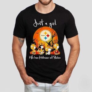 Peanuts Just A Girl Who Loves Halloween And Pittsburgh Slers Shirt Peanuts Just A Girl Who Loves Halloween And Pittsburgh Slers Shirt