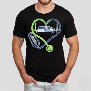 Seattle Seahawks Nurse Heartbeat Stethoscope Tshirt