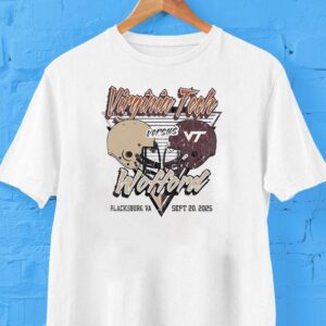 Wofford Terriers Vs Virginia Tech Hokies Football Helmet 2025 Shirt