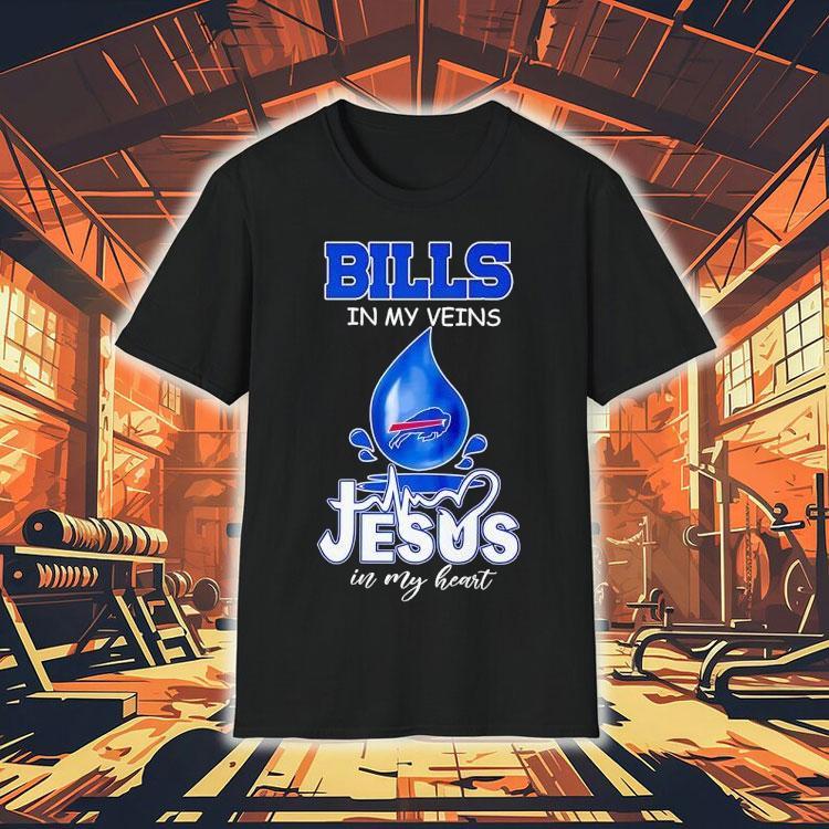 Buffalo Bills My Veins Jesus In My Heart Shirt Buffalo Bills My Veins Jesus In My Heart Shirt