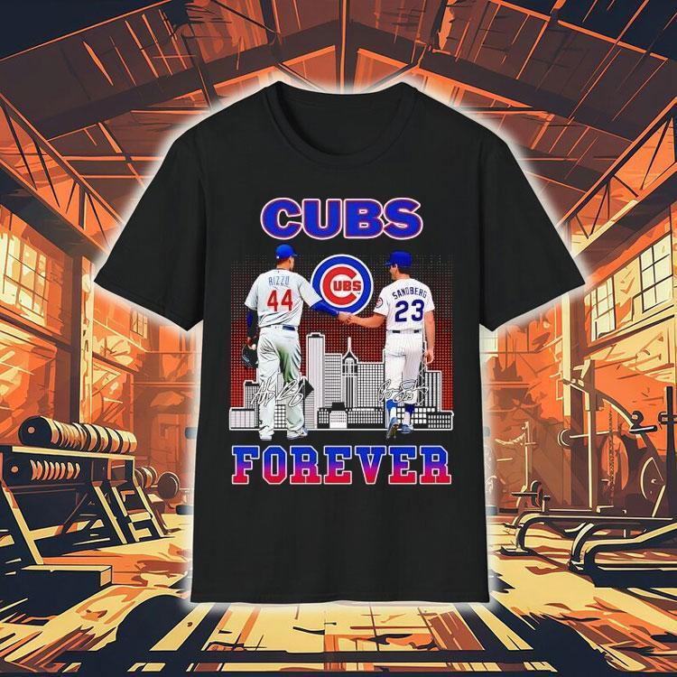 Chicago Cubs City Skyline Rizzo And Sandberg Forever Signatures Shirt Chicago Cubs City Skyline Rizzo And Sandberg Forever Signatures Shirt