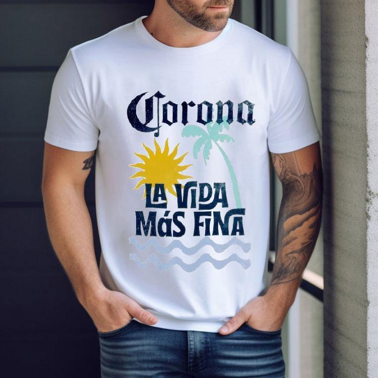 Corona Extra La Vida Mas Fina Beach Shirt Corona Extra La Vida Mas Fina Beach Shirt