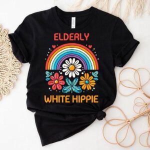 Elderly White Hippie Rainbow Shirt