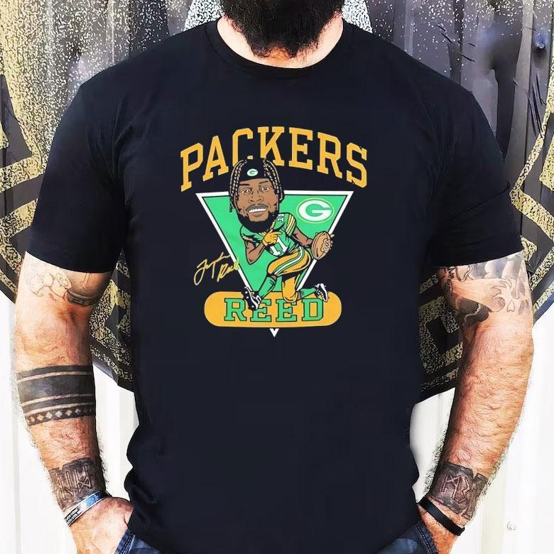 Jayden Reed Green Bay Packers Football Signature Cartoon Shirt Jayden Reed Green Bay Packers Football Signature Cartoon Shirt