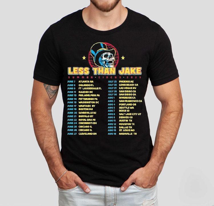 Less Than Jake Summer Circus 2025 Tour Dates Skull Globe Shirt Less Than Jake Summer Circus 2025 Tour Dates Skull Globe Shirt
