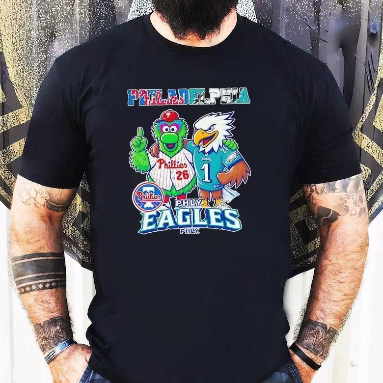 Philadelphia Phillies And Philadelphia Eagles Mascot Shirt Philadelphia Phillies And Philadelphia Eagles Mascot Shirt