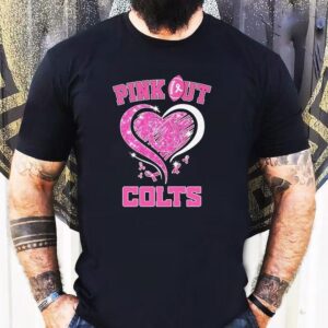Pink Out Indianapolis Colts Football Heart Awareness Tshirt