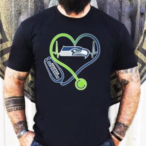 Seattle Seahawks Nurse Heartbeat Stethoscope Shirt 1 Seattle Seahawks Nurse Heartbeat Stethoscope Tshirt