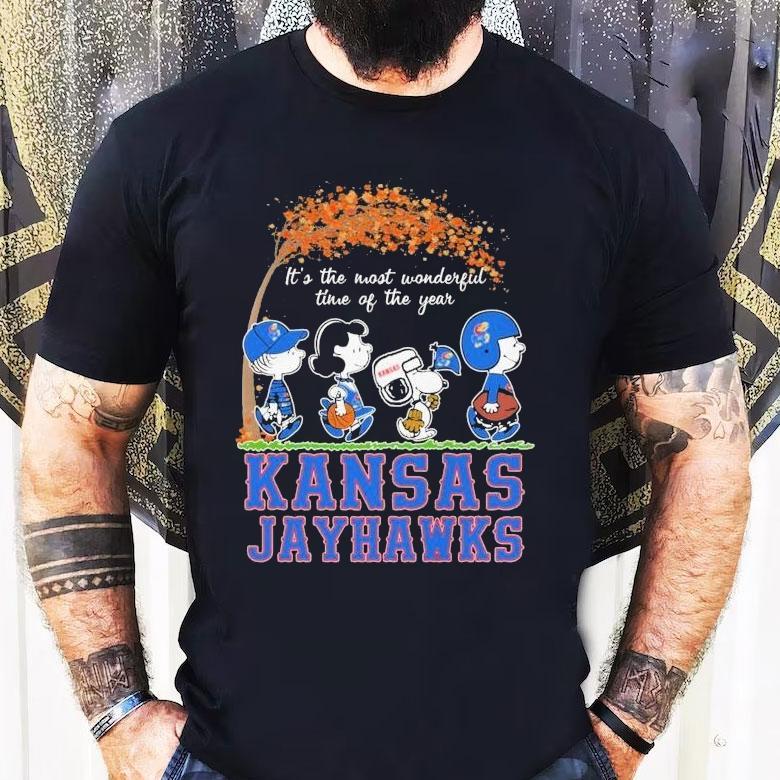 Snoopy The Peanuts Kansas Jayhawks It’s The Most Wonderful Time Of The Year Shirt Snoopy The Peanuts Kansas Jayhawks It’s The Most Wonderful Time Of The Year Shirt