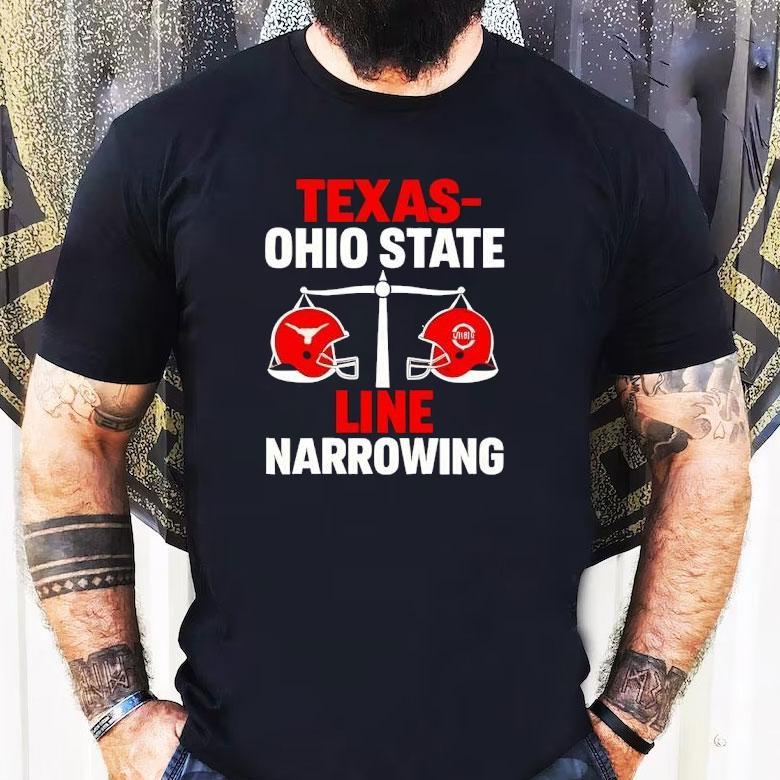 Texas Vs Ohio State 2025 Line Narrowing Shirt Texas Vs Ohio State 2025 Line Narrowing Shirt