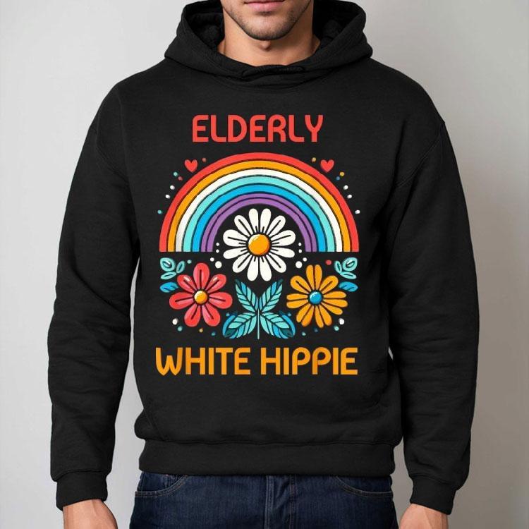 Elderly White Hippie Rainbow Shirt Elderly White Hippie Rainbow Shirt