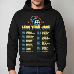 Less Than Jake Summer Circus 2025 Tour Dates Skull Globe Shirt 2 Less Than Jake Summer Circus Tour Dates Skull Globe Hoodie