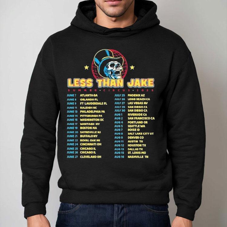 Less Than Jake Summer Circus 2025 Tour Dates Skull Globe Shirt Less Than Jake Summer Circus 2025 Tour Dates Skull Globe Shirt