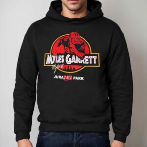 Myles Garrett Cleveland Browns Signature Jurasack Park Style Jurassic Park Logo Hoodie