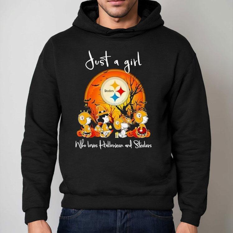 Peanuts Just A Girl Who Loves Halloween And Pittsburgh Slers Shirt Peanuts Just A Girl Who Loves Halloween And Pittsburgh Slers Shirt