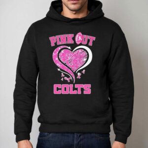 Pink Out Indianapolis Colts Football Heart Awareness Hoodie