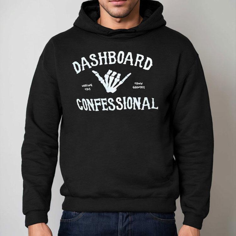 Skeleton Hand Dashboard Confessional Waving This Town Goodbye Shirt Skeleton Hand Dashboard Confessional Waving This Town Goodbye Shirt