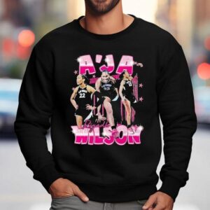 A Ja Wilson Riyadh Las Vegas Aces Basketball Graphic Sweatshirt