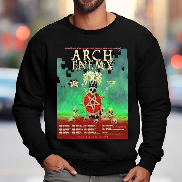 Arch Enemy North American Blood Dynasty 2025 Tour Tour Dates Shirt Arch Enemy North American Blood Dynasty 2025 Tour Tour Dates Shirt