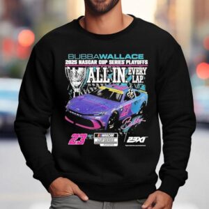 Bubba Wallace 23xi Racing 2025 Nascar Cup Series Playoffs Columbia Shirt 3 Bubba Wallace Xi Racing Nascar Cup Series Playoffs Columbia Sweatshirt