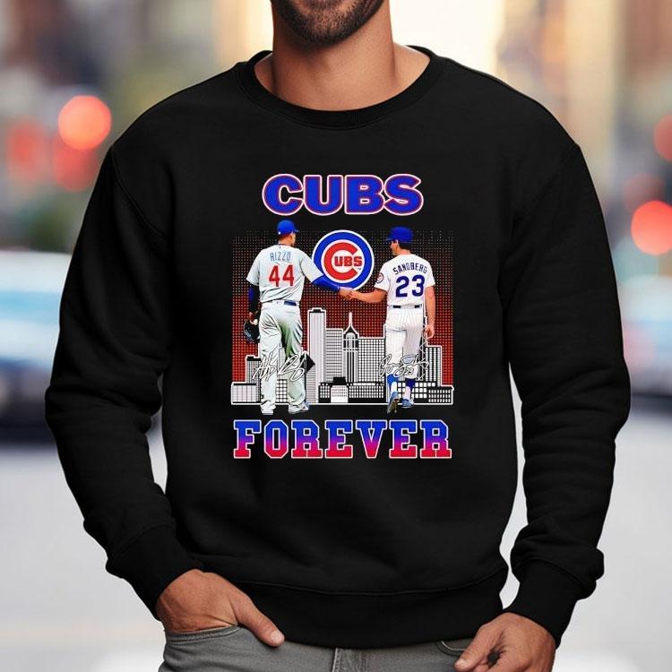 Chicago Cubs City Skyline Rizzo And Sandberg Forever Signatures Shirt Chicago Cubs City Skyline Rizzo And Sandberg Forever Signatures Shirt