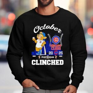 Chicago Cubs October Clinched Post Season 2025 Shirt 3 Chicago Cubs October Clinched Post Season Sweatshirt