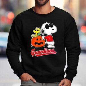 Cleveland Guardians Snoopy Woodstock Pumpkin Halloween Sweatshirt