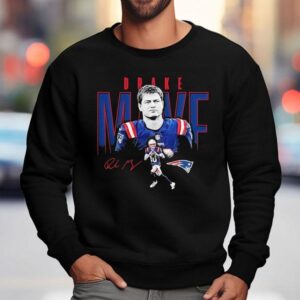 Drake Maye New England Patriots Football Signature Sweatshirt